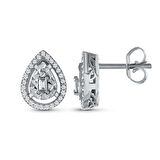 0.21 Karat Pırlanta Baget Damla Küpe