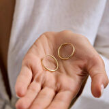 14K Altın Halka Küpe 1,2 mm 2.8 cm GİZLİ KİLİT