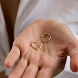 14K Altın Halka Küpe 1,2 mm 1.5 cm GİZLİ KİLİT