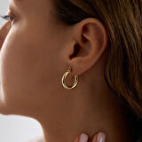 14K Altın Halka Küpe 3 mm 1.5 cm