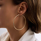 14K Altın Halka Küpe 1.8 mm 6.5 cm