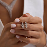 Flower Beyaz Altın Sarmaşık Takı Seti 