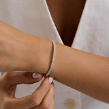 14 Ayar Su Yolu Set Beyaz Altın İki Sıra