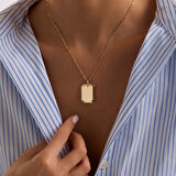 14 Ayar Altın Resimli Kolye Singapur Zincir 45 cm