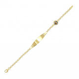 Altın Çocuk Künyesi Plakalı Nazar Boncuklu