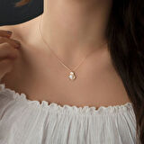 İstiridye Altın Kolye 14K Rose Gold Yeni Model
