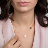 Kırlangıç Altın Kolye 14K Tricolor Gold