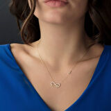 Sonsuzluk Altın Kolye Kalp&Tektaşlı