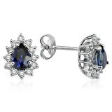 1.60 ct. Pırlanta Safir Küpe