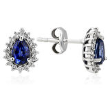 1.42 ct. Pırlanta Safir Küpe