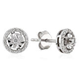 0.16 ct. Aynalı Pırlanta Tektaş Küpe
