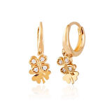 Yonca Altın Küpe 14 Ayar Rose Gold