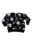 Mickey Mouse Çizgi Karakterli Siyah Erkek Çocuk Eşofman Pijama Alt Üst Takımı