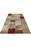 Gerçek El Dokuma Eskitme Patchwork Halı