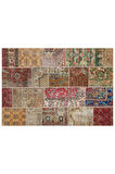 Özel Patchwork El Dokuma Eskitme Halı