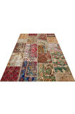 Özel Patchwork El Dokuma Eskitme Halı