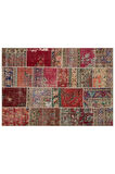 Gerçek El Dokuma Eskitme Patchwork Halı