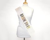 Partitoys Beyaz Üzeri Altın Büyük Bride To Be Yazılı Simli Işıltılı Kuşak Kemer 10X80 Cm