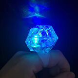 Kristal Tasarımlı Led Glow Işıklı 3 Modlu Mor Yüzük 3.5 x 5 cm