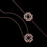 Zirkon Taşlı Rose Gümüş Set 978