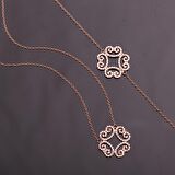 Zirkon Taşlı Rose Gümüş Set 978