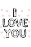 Parti Aksesuar I Love You Folyo Balon Gümüş Renk 35 CM