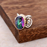 Mistik Topaz Elişi Tasarım Gümüş Yüzük 2550