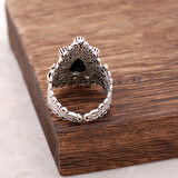 Safir Taşlı Telkari İşlemeli Gümüş Yüzük 2479