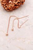 4 mm Top Rose Gümüş Zincir Küpe 5289