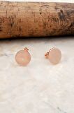 8 mm Plaka Rose Gümüş Küpe 5315