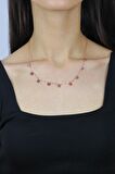 Pullu Rose Gümüş Kolye 7269