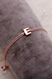 E Harfi Rose Gümüş Bileklik 4201