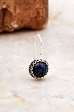 Lapis Lazuli Taşlı Mini Elişi Gümüş Küpe 6991