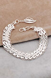 Midyat Telkari Sanatı İşlemeli Elişi Kalpli Gümüş Bileklik 4668