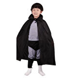 Siyah Renk Yakalı Çocuk Pelerin 90 cm