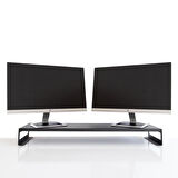 HANSDO DUAL MONİTÖR STANDI – İKİLİ MONİTÖR STANDI – MONİTÖR YÜKSELTİCİ – METAL – SİYAH – SMS4BL