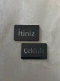 Siyah Minimal Seri İtiniz-Çekiniz Kapı Uyarı Levhası