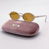 MIU MIU SMU 04Z 14240D OVAL WHITE GOLD