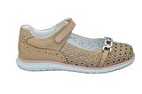 Kids Kız Filet Çocuk Cırtlı Camel Hakiki Deri Babet- ( 31-36 )-SMX-0255