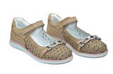 Kids Kız Filet Çocuk Cırtlı Camel Hakiki Deri Babet- ( 31-36 )-SMX-0255