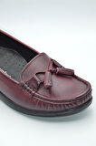 Kadın Bordo Hakiki Deri Comfort Topuk Jelli Ayakkabı ( Elm-0042 )
