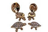 Kaplumbağa 4'lü Set Sedefli Pirinç Biblo Dekoratif Hediyelik