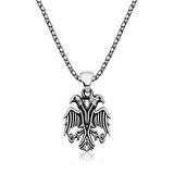 925 Ayar Gümüş Çift Başlı Kartal Erkek Gümüş Kolye