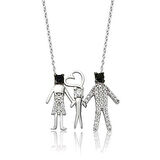 925 Ayar Gümüş Mutlu Aile Kadın Gümüş Kolye