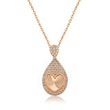 925 Ayar Gümüş Damla Kalp Kadın Gümüş Kolye