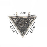 925 Ayar Gümüş Üçgen İçi Açılabilen Osmanlı Arma Muskalık Gümüş Kolye