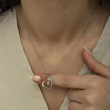 925 Ayar Gümüş Kalpli Sonsuzluk Kadın Gümüş Kolye