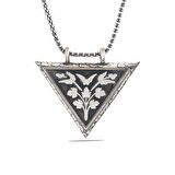 925 Ayar Gümüş Üçgen İçi Açılabilen Çiçek Muskalık Gümüş Kolye