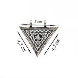 925 Ayar Gümüş Üçgen İçi Açılabilen Tuğra Muskalık Gümüş Kolye