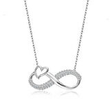 925 Ayar Gümüş Kalpli Sonsuzluk Kadın Gümüş Kolye
